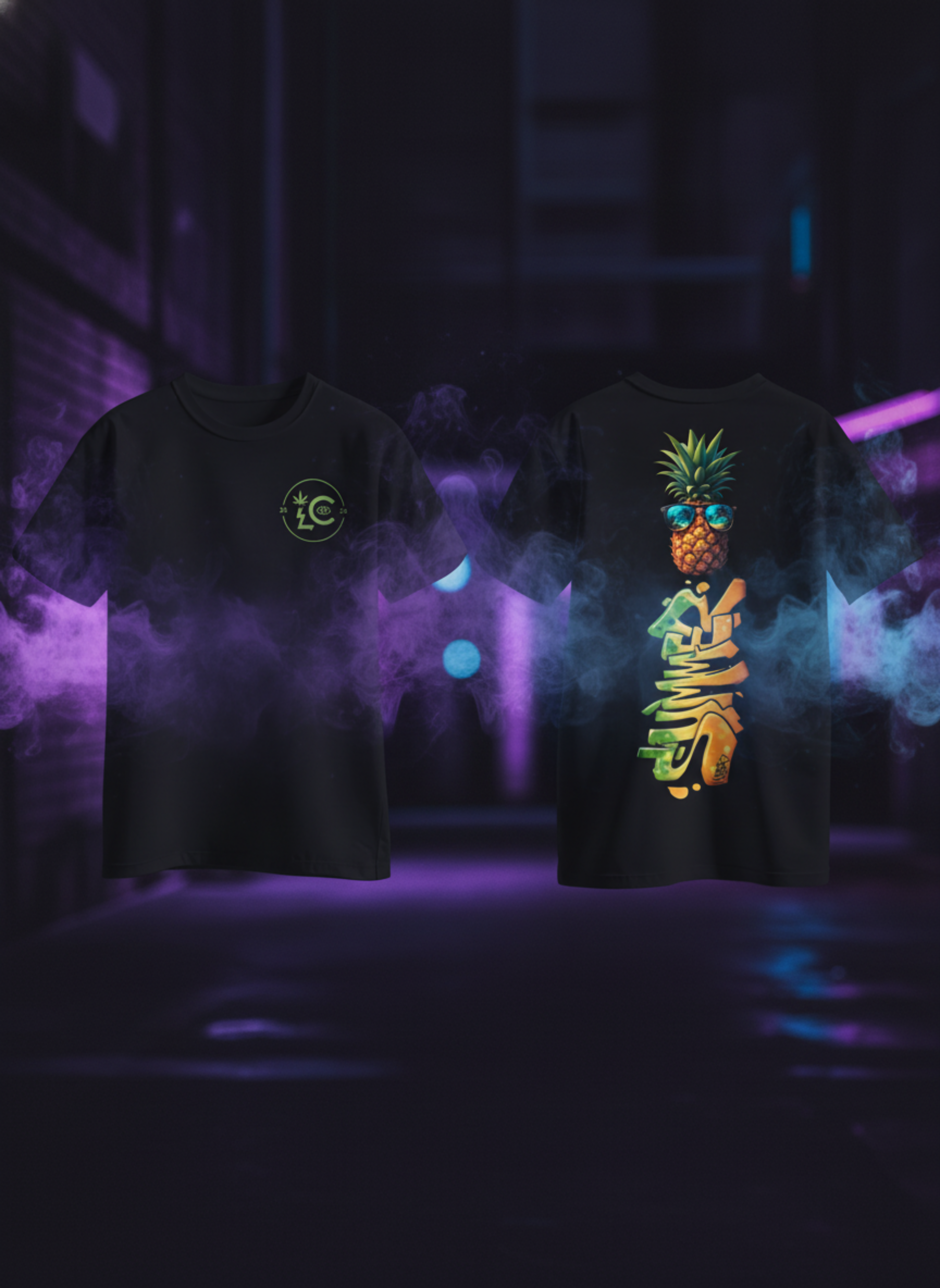 Neon Pineapple Heavyweight Oversized T-Shirt