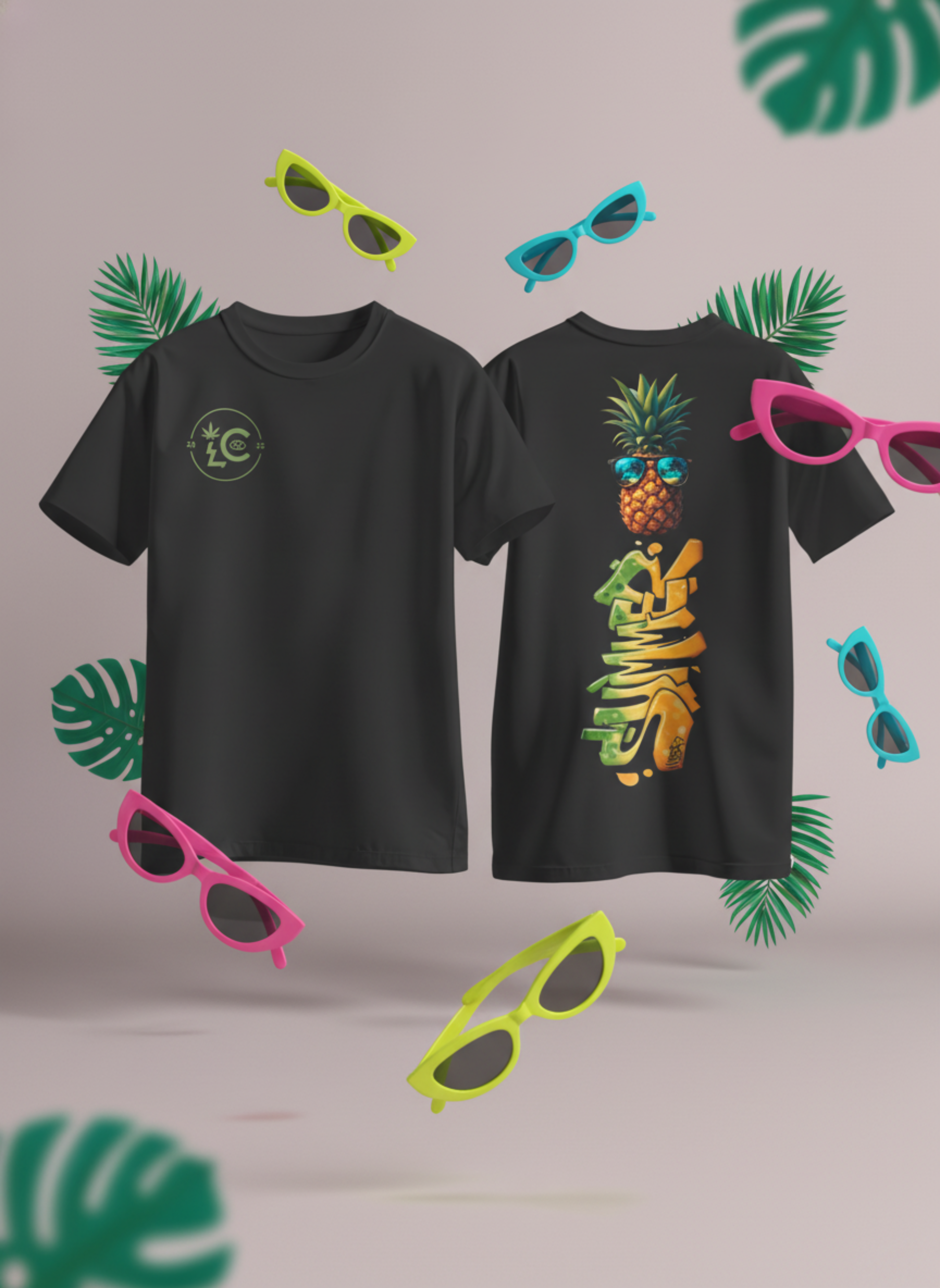 Neon Pineapple Heavyweight Oversized T-Shirt
